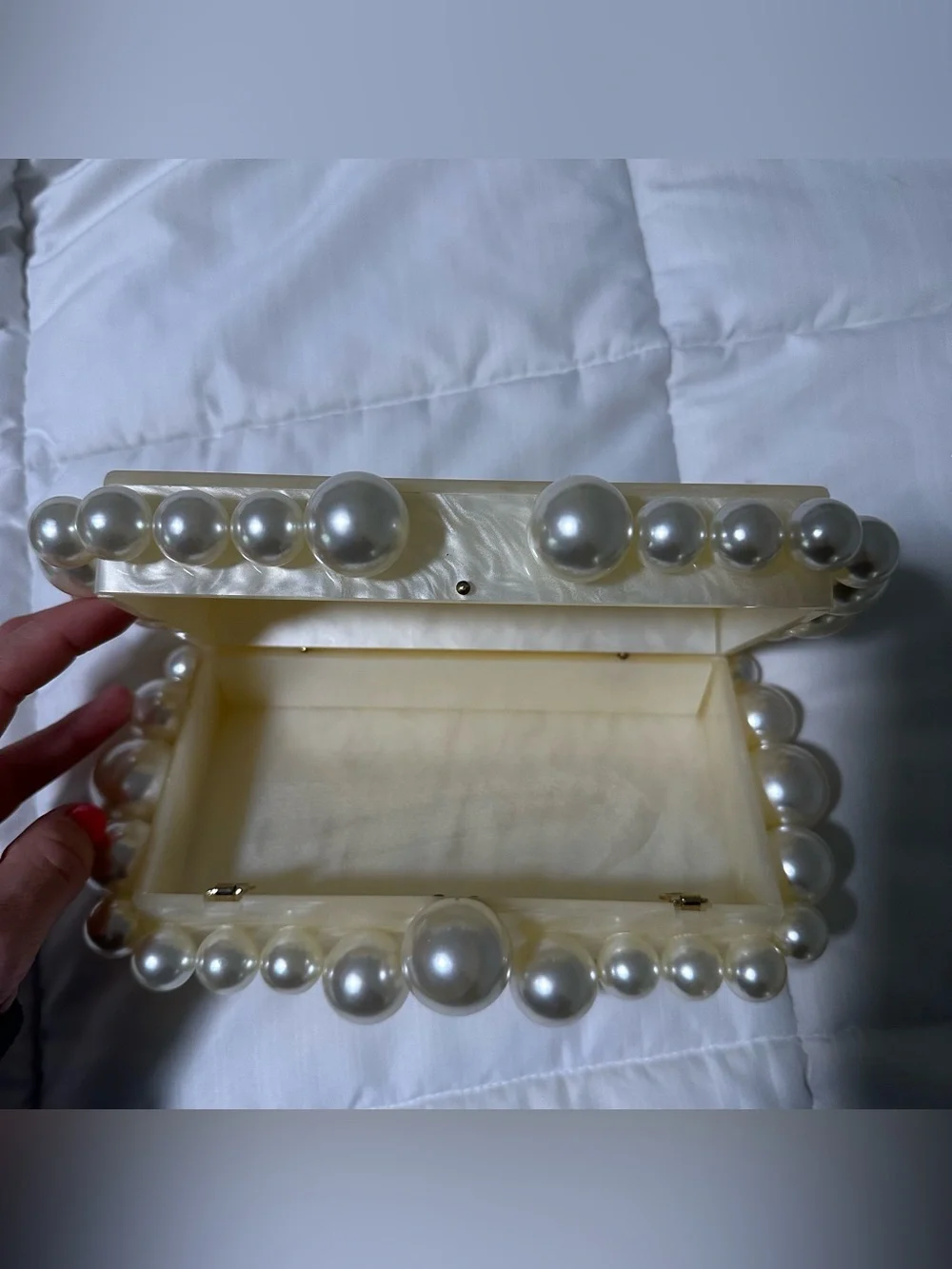 Marble look handcrafted resin Clutch